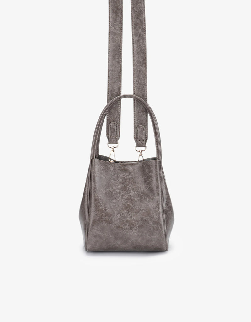REMI/REID HOLLACE MINI WAXED TOTE BAG - GREY