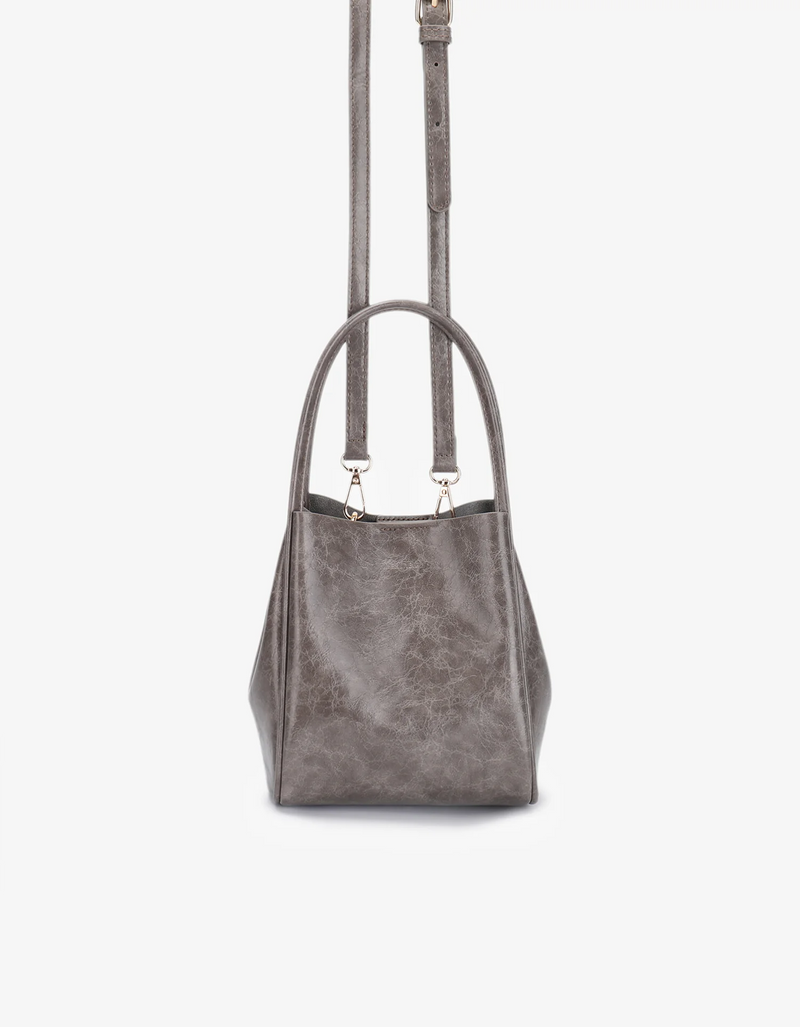 REMI/REID HOLLACE MINI WAXED TOTE BAG - GREY