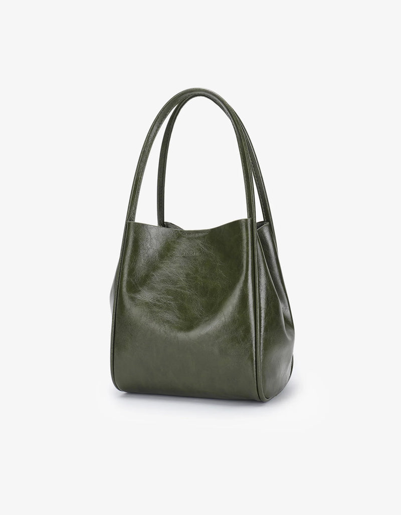 REMI/REID HOLLACE MINI WAXED TOTE BAG - OLIVE