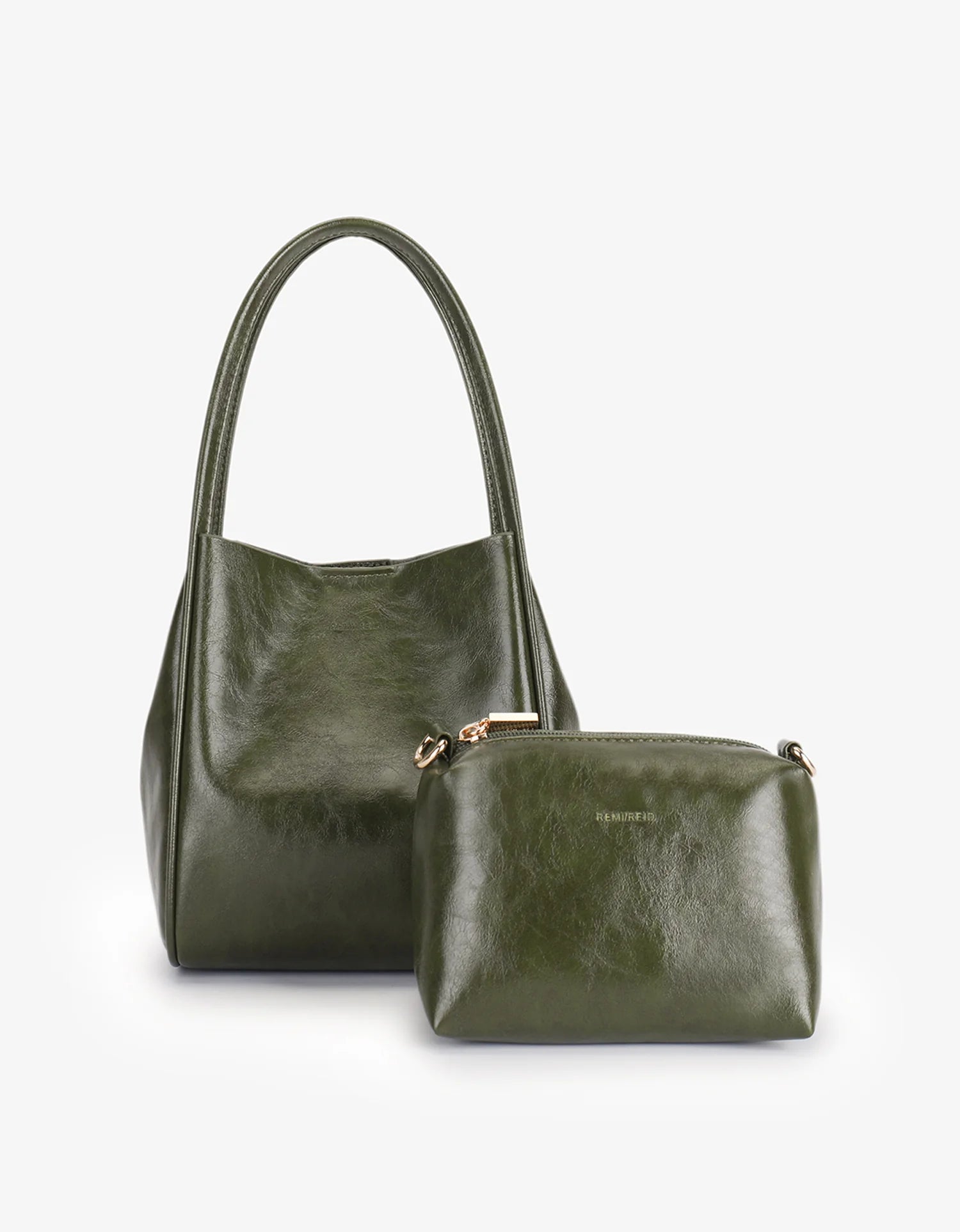 REMI/REID HOLLACE MINI WAXED TOTE BAG - OLIVE