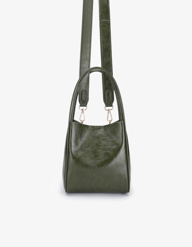 REMI/REID HOLLACE MINI WAXED TOTE BAG - OLIVE