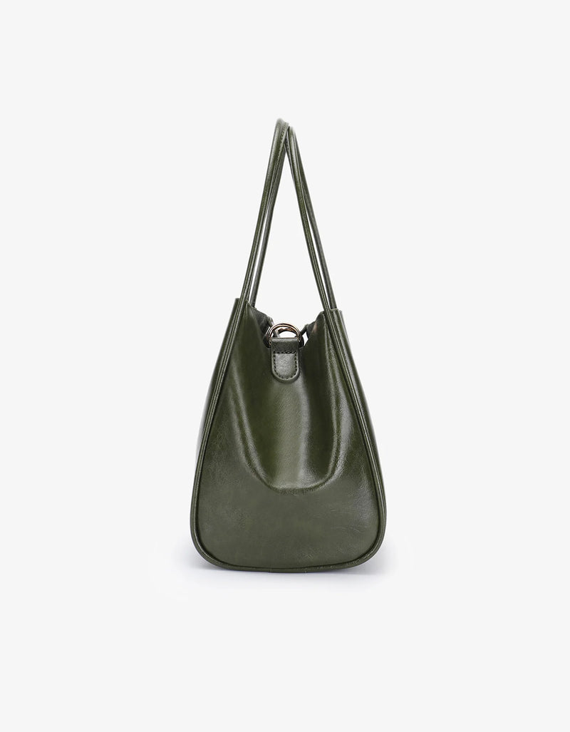 REMI/REID HOLLACE MINI WAXED TOTE BAG - OLIVE