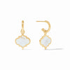 JULIE VOS HELENE HOOP & CHARM EARRINGS - MOTHER OF PEARL