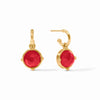 JULIE VOS HONEYBEE HOOP & CHARM EARRING - IRIDESCENT STRAWBERRY