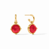 JULIE VOS HONEYBEE HOOP & CHARM EARRING - IRIDESCENT STRAWBERRY