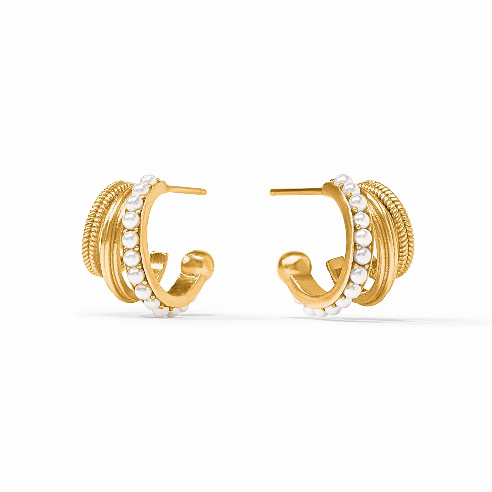 JULIE VOS HYDRA TRIPLE HOOP - PEARL