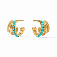 JULIE VOS HYDRA TRIPLE HOOP - TURQUOISE BLUE