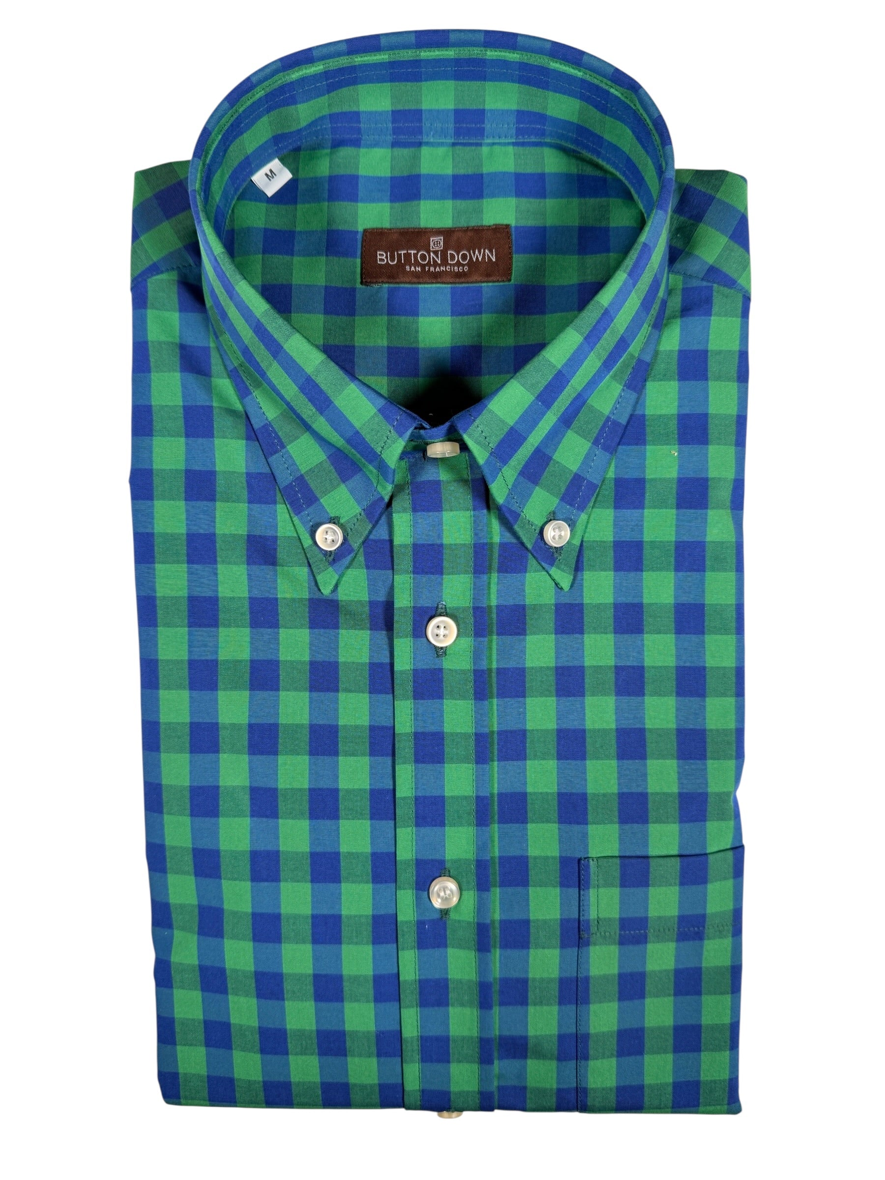 BUTTON DOWN SPORT SHIRT - NAVY/GREEN BUFFALO CHECK