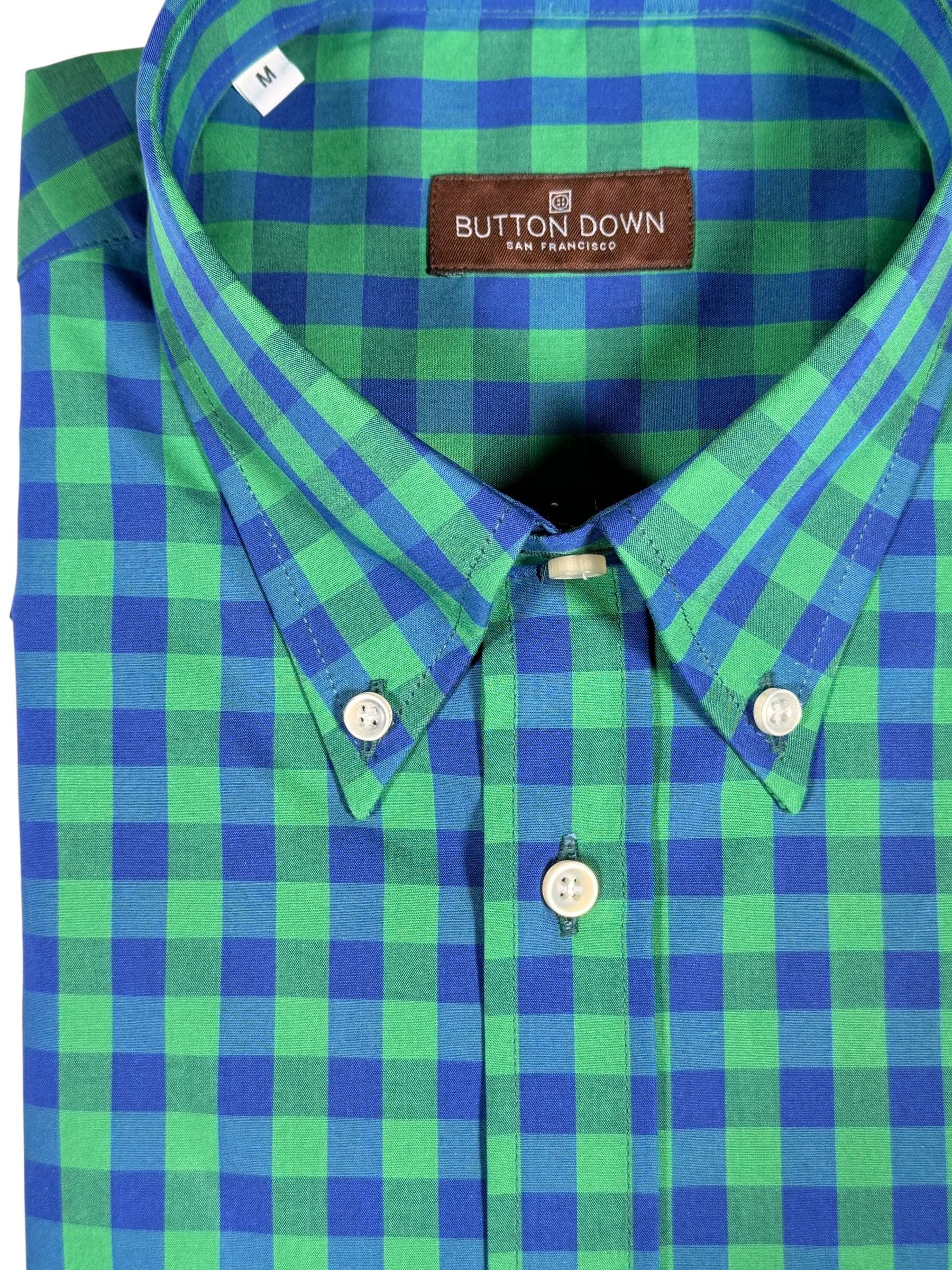 BUTTON DOWN SPORT SHIRT - NAVY/GREEN BUFFALO CHECK