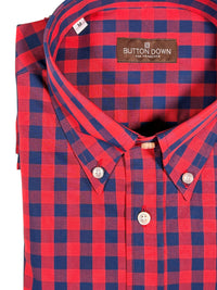 BUTTON DOWN SPORT SHIRT - NAVY/RED BUFFALO CHECK