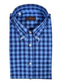 BUTTON DOWN SPORT SHIRT - NAVY/BLUE BUFFALO CHECK