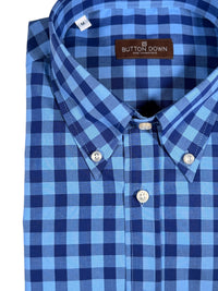 BUTTON DOWN SPORT SHIRT - NAVY/BLUE BUFFALO CHECK