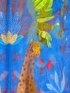 CALABRESE 1924 LINEN & SILK SCARF - BLUE JUNGLE