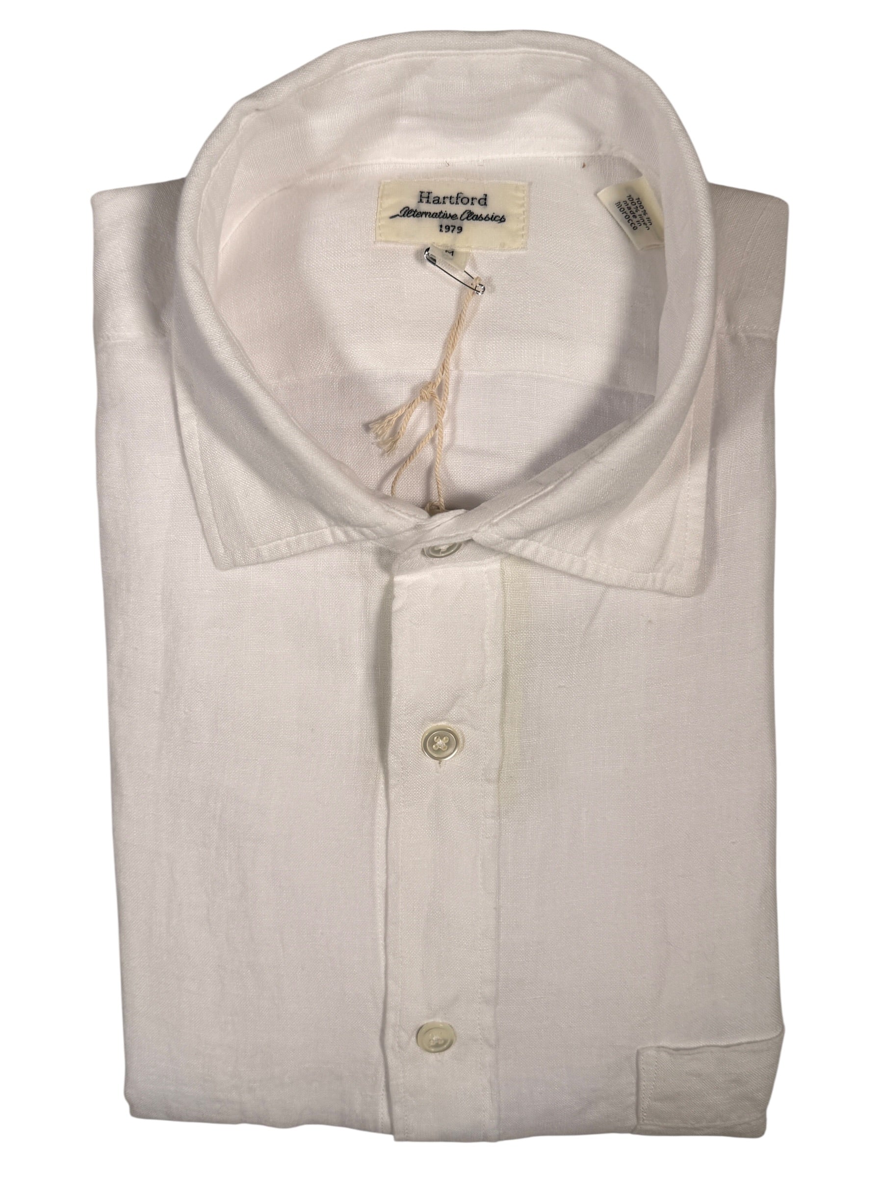 HARTFORD MEN'S CASUAL LINEN SHIRT - WHITE