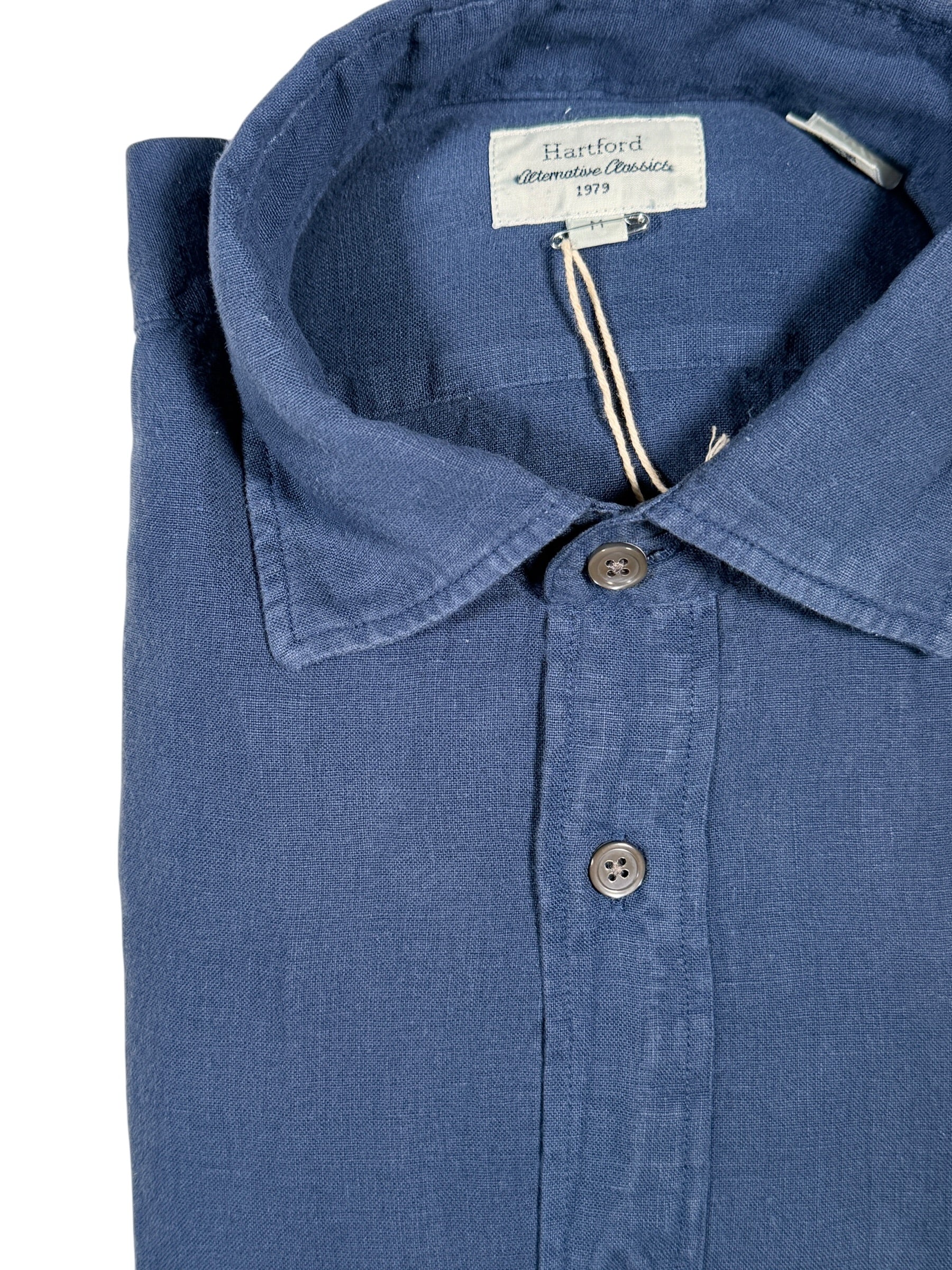 HARTFORD MEN'S CASUAL LINEN SHIRT - DEEP BLUE