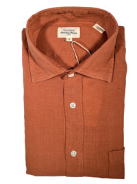 HARTFORD MEN'S CASUAL LINEN SHIRT - FADED COPPER