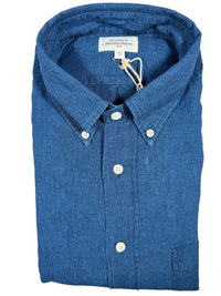 HARTFORD MEN'S CASUAL LINEN BLEND SHIRT - INDIGO