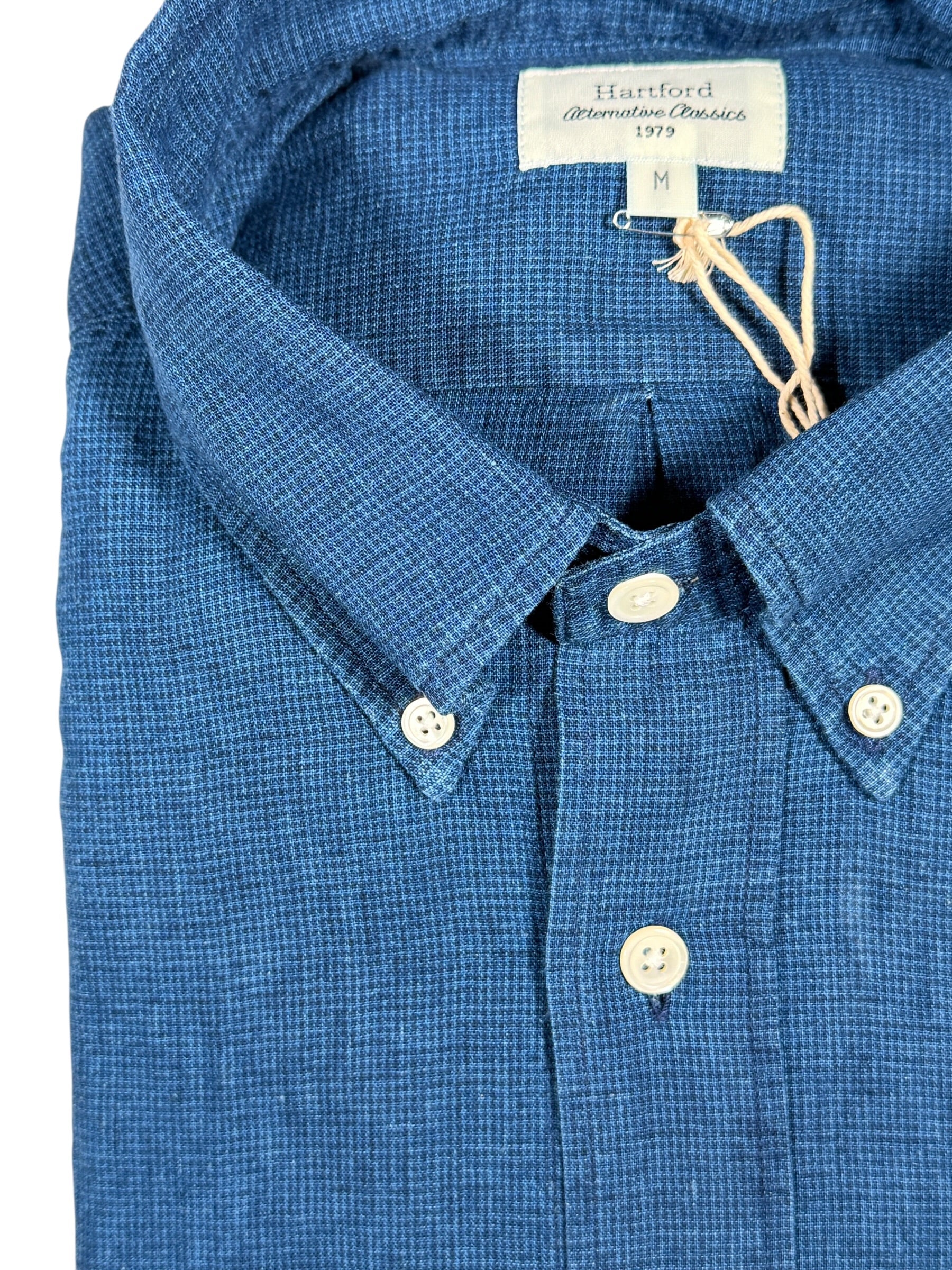 HARTFORD MEN'S CASUAL LINEN BLEND SHIRT - INDIGO