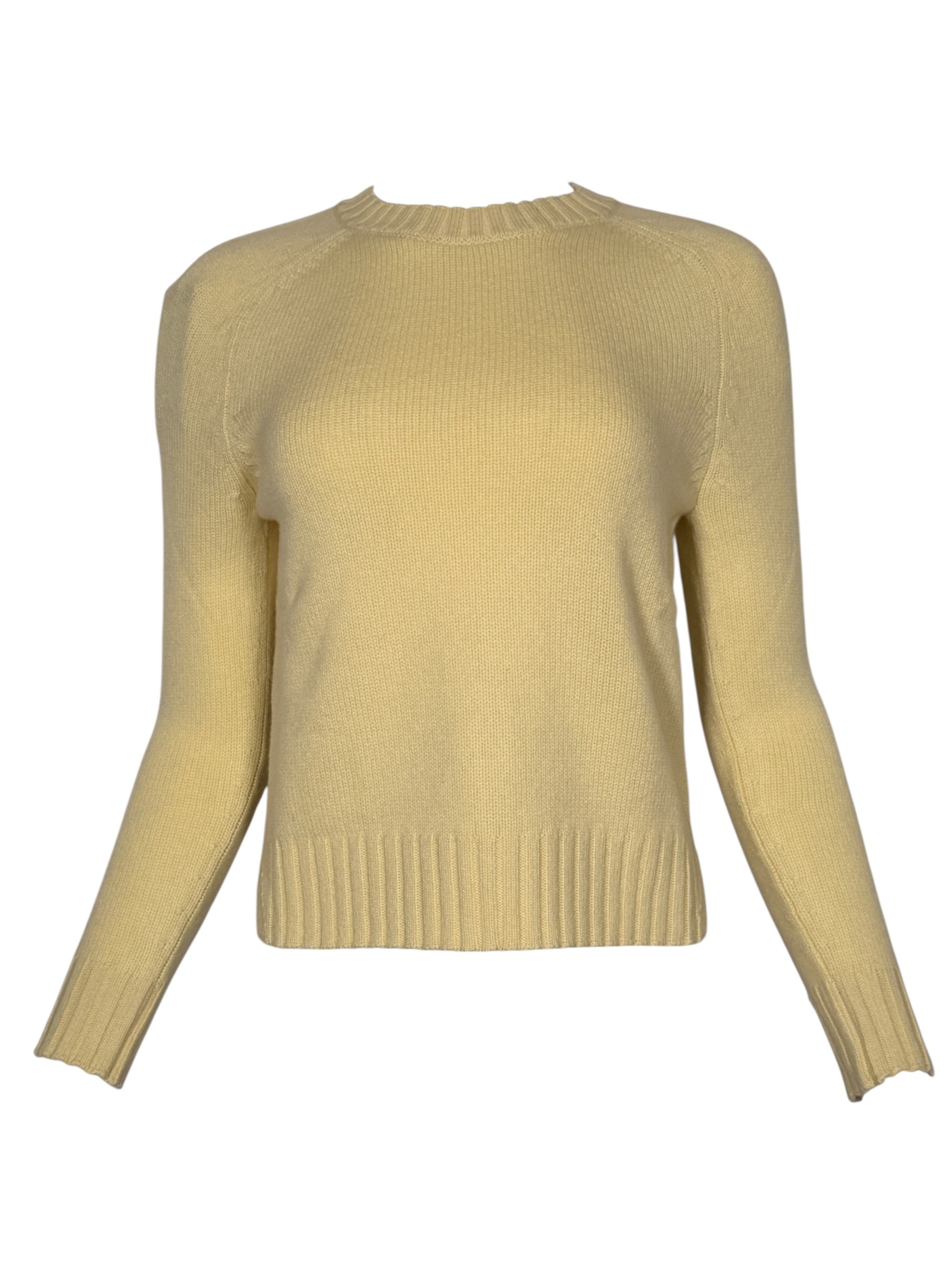 PUROTATTO CASHMERE CREW SWEATER - PASTEL YELLOW