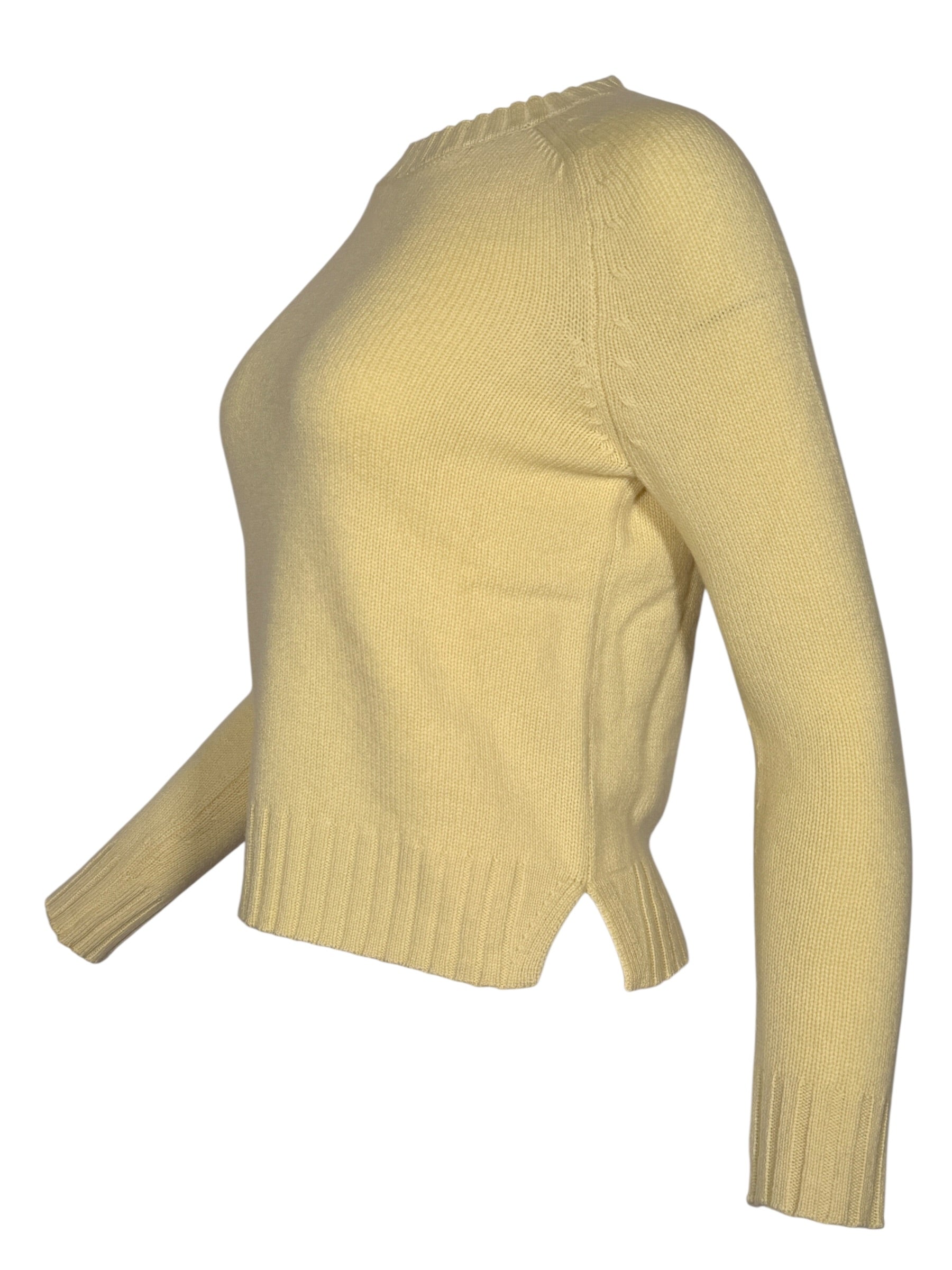 PUROTATTO CASHMERE CREW SWEATER - PASTEL YELLOW