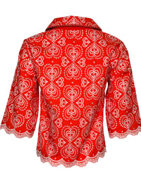 PUROTATTO SANGALLO LACE SHIRT - ORANGE & WHITE