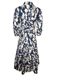 PUROTATTO LONG SHIRT DRESS - NAVY & WHITE FLORAL