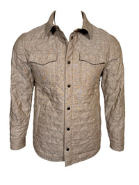 WATERVILLE QUILTED LINEN SHIRT JACKET - TOBACCO