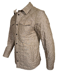WATERVILLE QUILTED LINEN SHIRT JACKET - TOBACCO