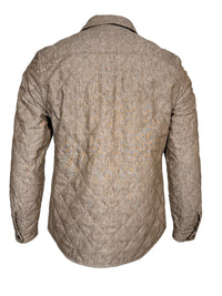 WATERVILLE QUILTED LINEN SHIRT JACKET - TOBACCO
