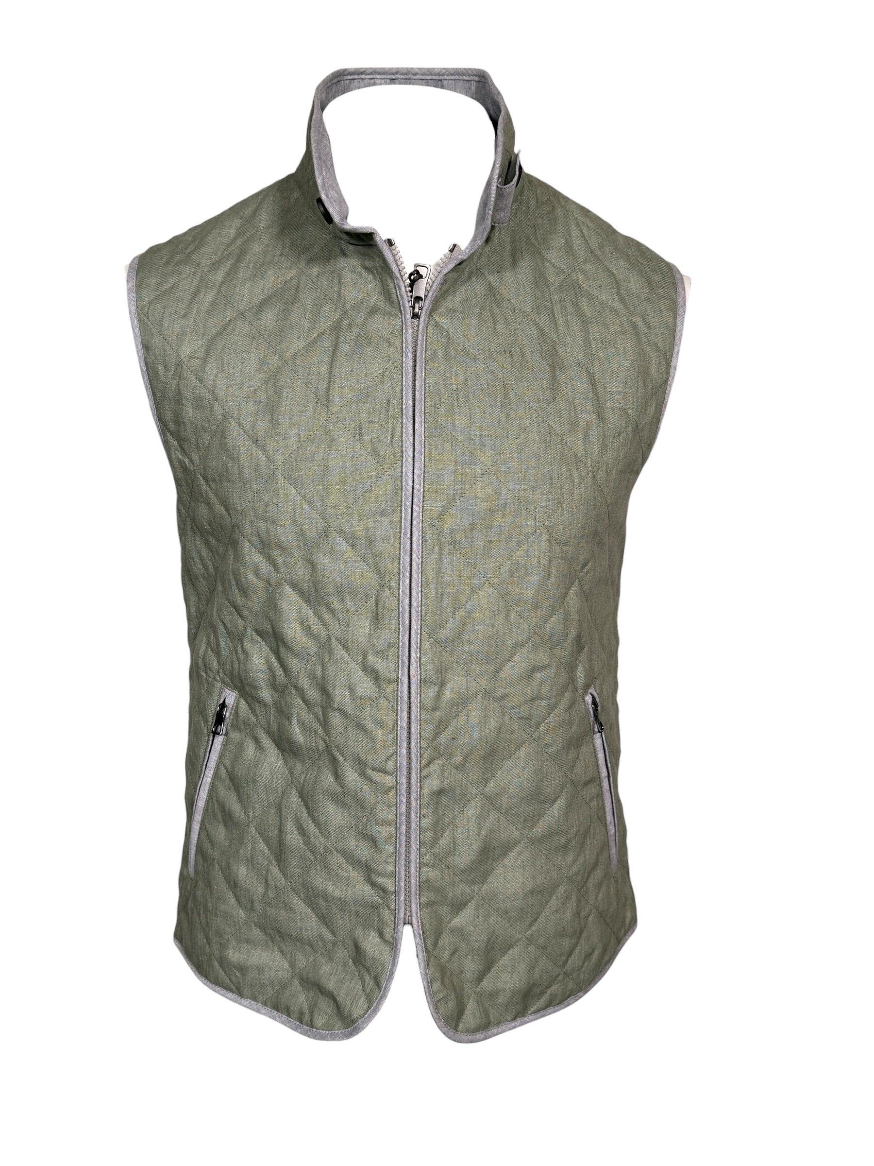 WATERVILLE FIT LINEN VEST - SAGE