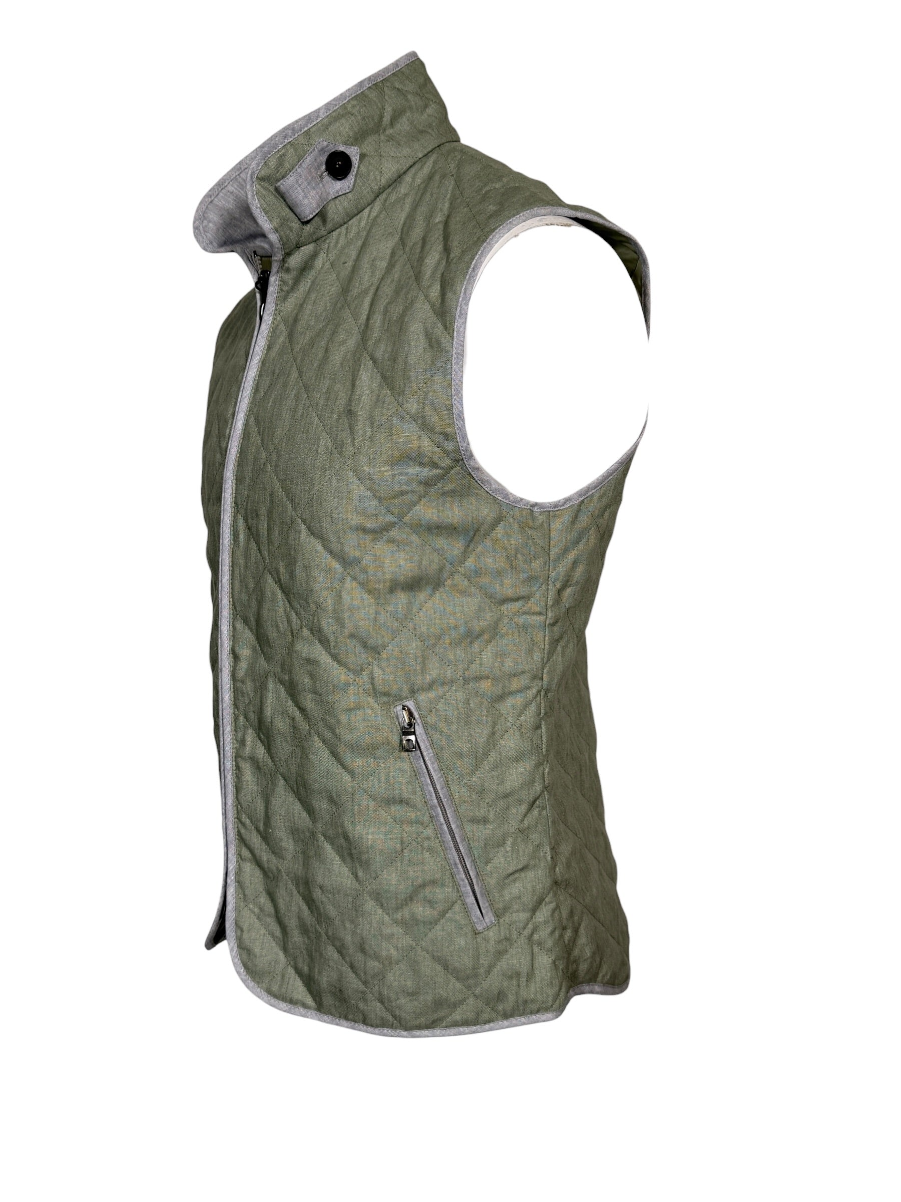 WATERVILLE FIT LINEN VEST - SAGE
