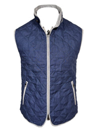 WATERVILLE FIT LINEN VEST - NAVY