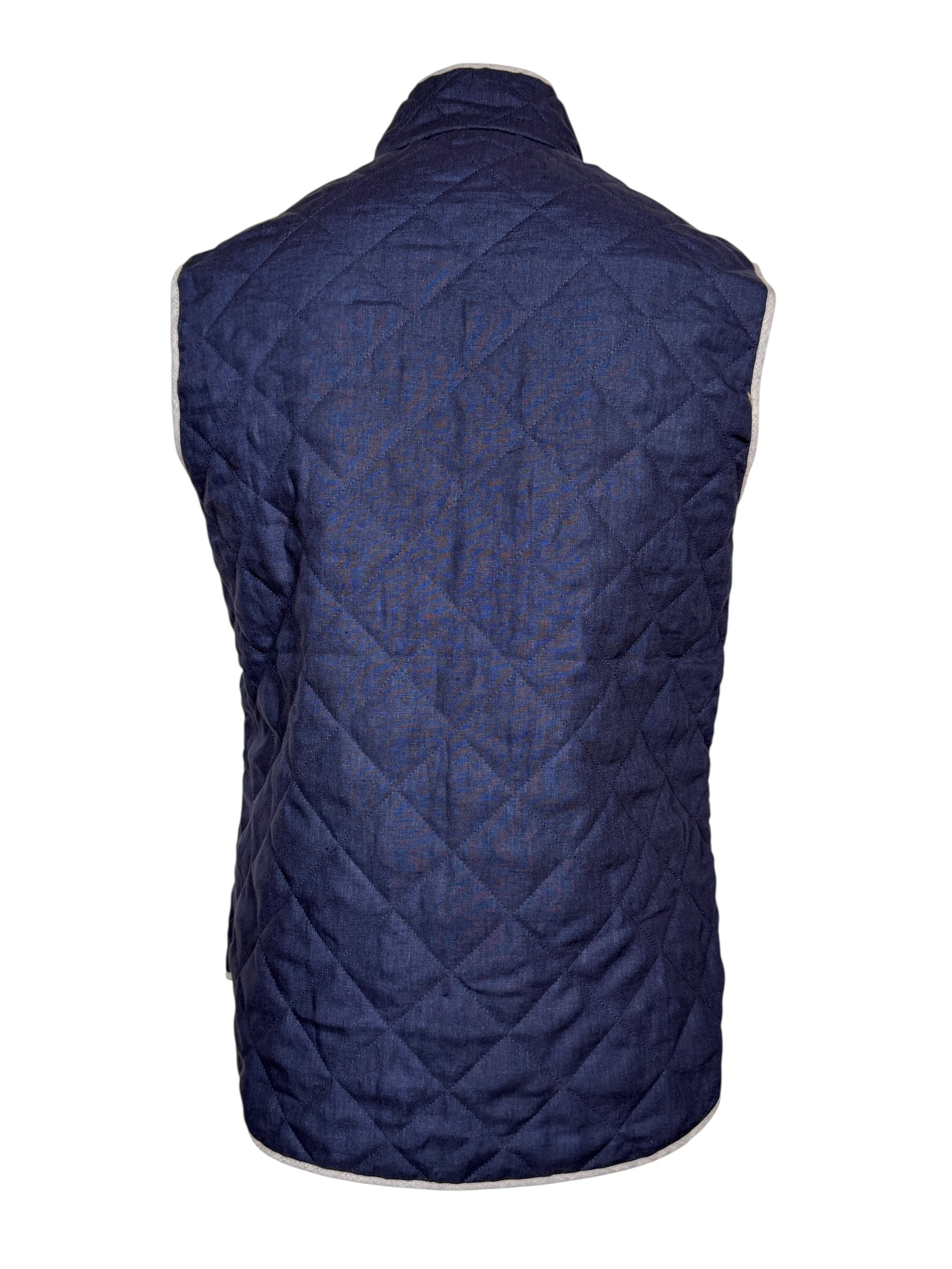 WATERVILLE FIT LINEN VEST - NAVY