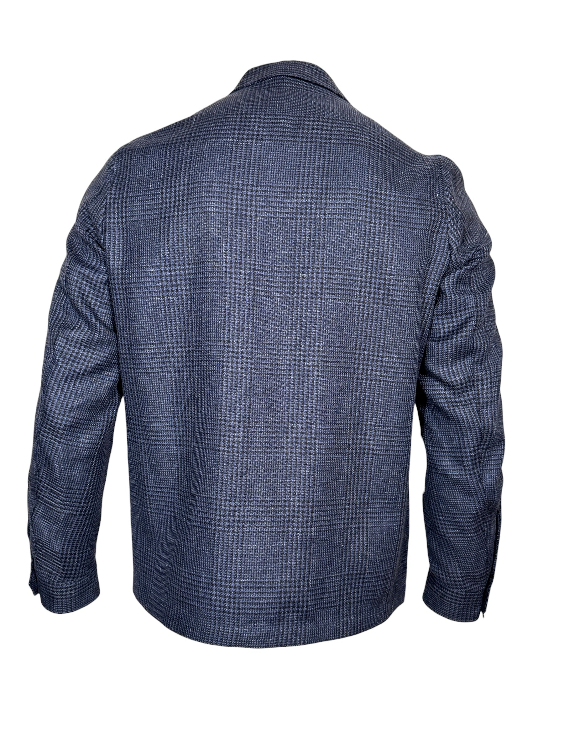 L.B.M. 1911 LINEN/WOOL JACKET - NAVY PLAID