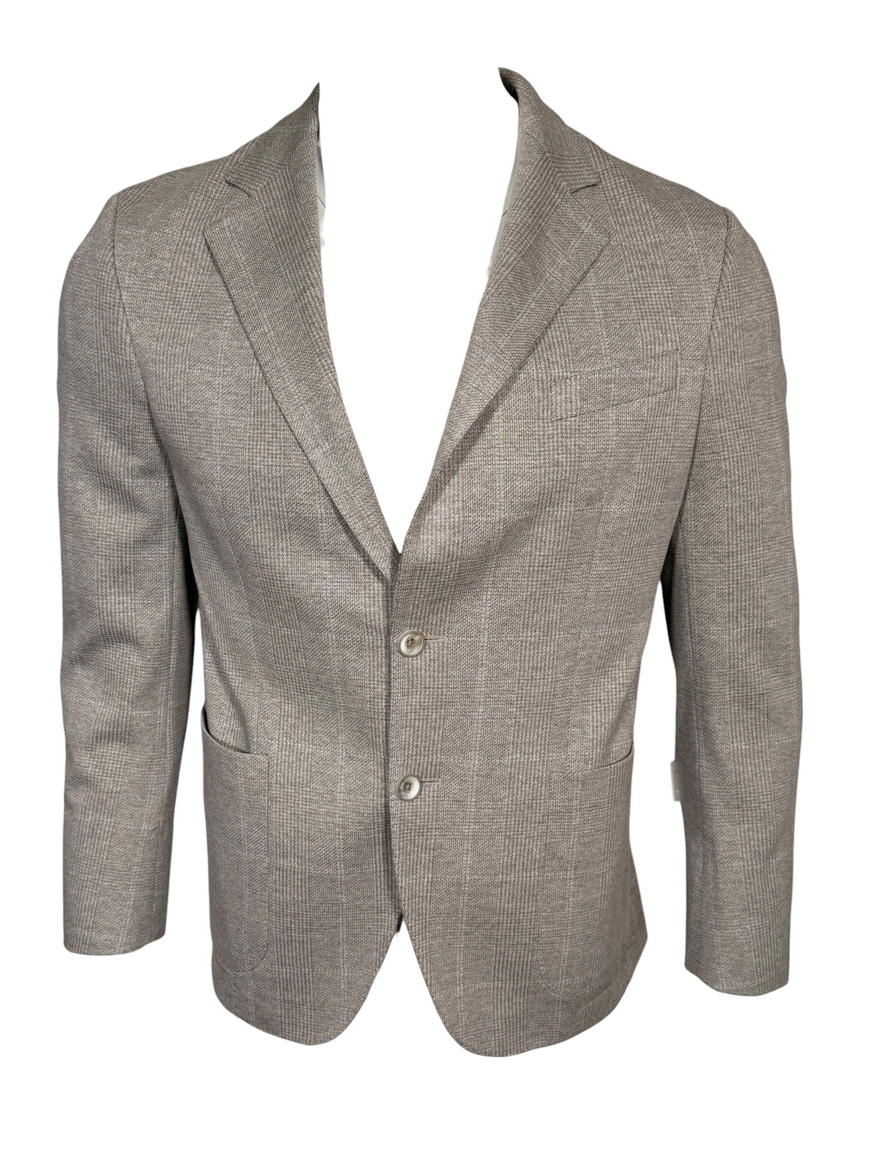 OARS & OLD IVY LORO PIANA WOOL/COTTON SPORT COAT - TAN PLAID