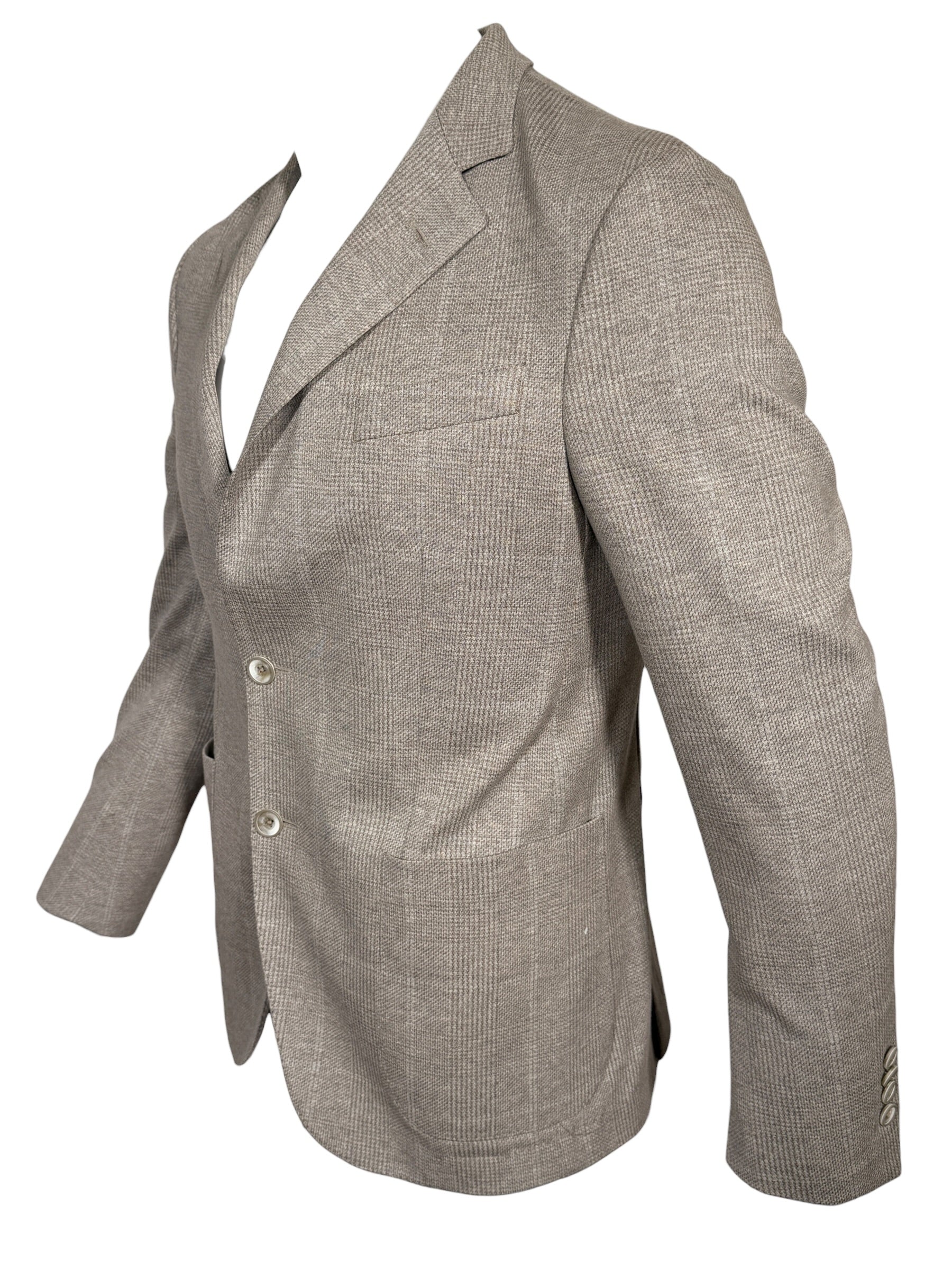 OARS & OLD IVY LORO PIANA WOOL/COTTON SPORT COAT - TAN PLAID