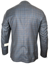 OARS & OLD IVY SUPER 130'S WOOL SPORT COAT - NAVY, TEAL & BROWN PLAID