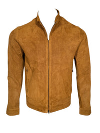 MANTO DRIVER PERFORATED SUEDE JACKET - TOBACCO