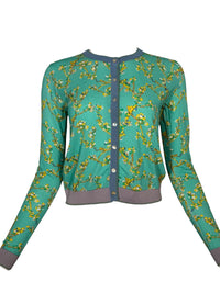 IN BED WITH YOU CARDIGAN - TEAL BRANCHES