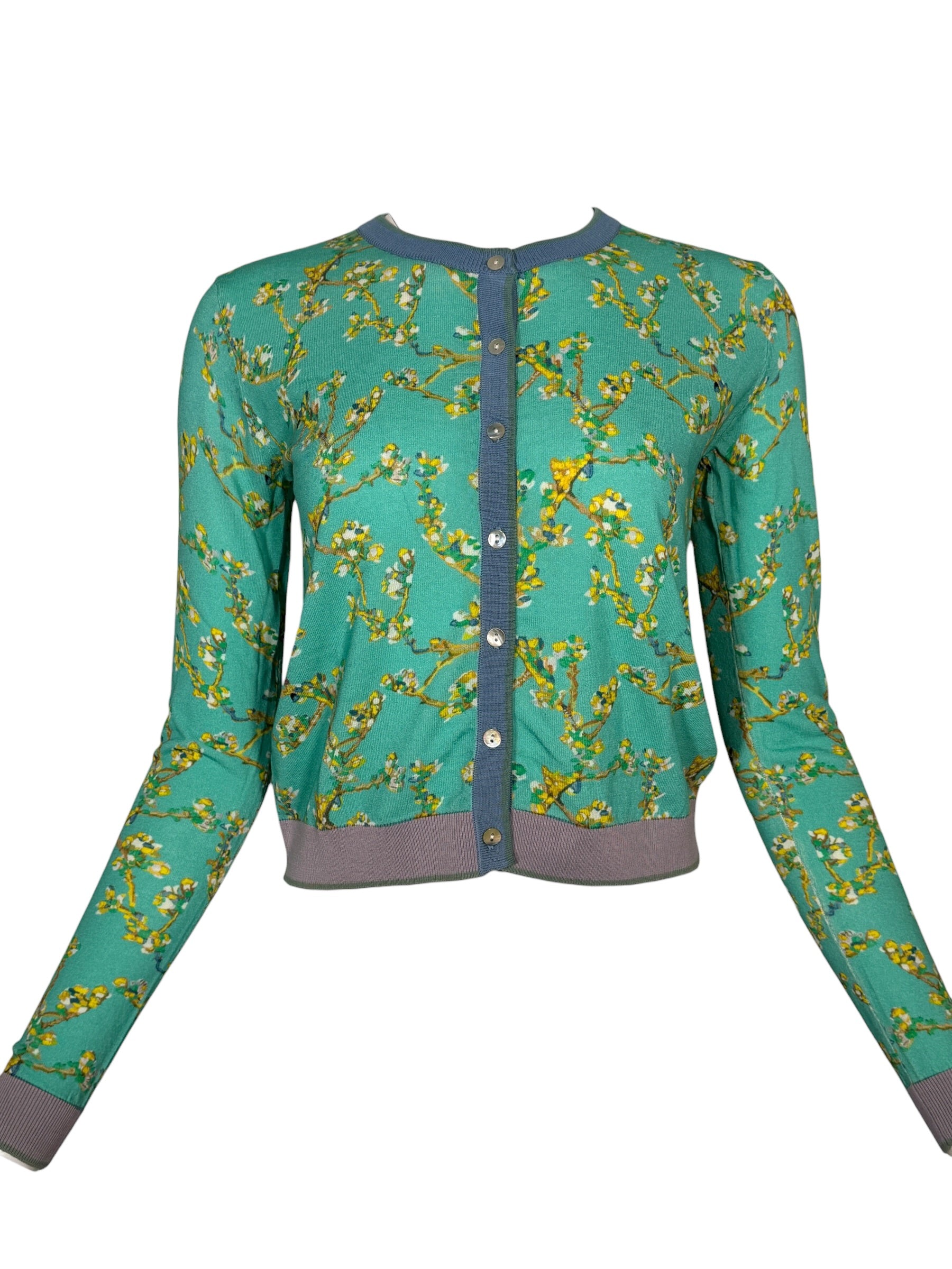 IN BED WITH YOU CARDIGAN - TEAL BRANCHES