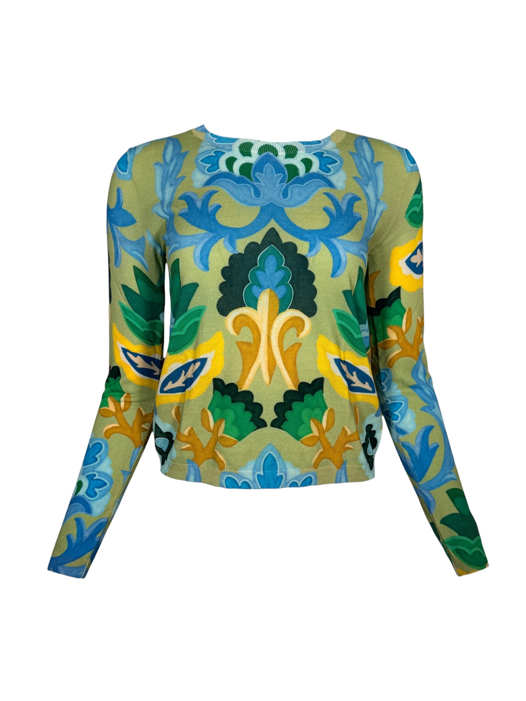 IN BED WITH YOU CREW SWEATER - MULTICOLOR SCROLLS