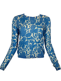 IN BED WITH YOU CREW SWEATER - BLUE GEOMETRIC