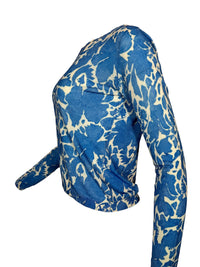 IN BED WITH YOU CREW SWEATER - BLUE GEOMETRIC