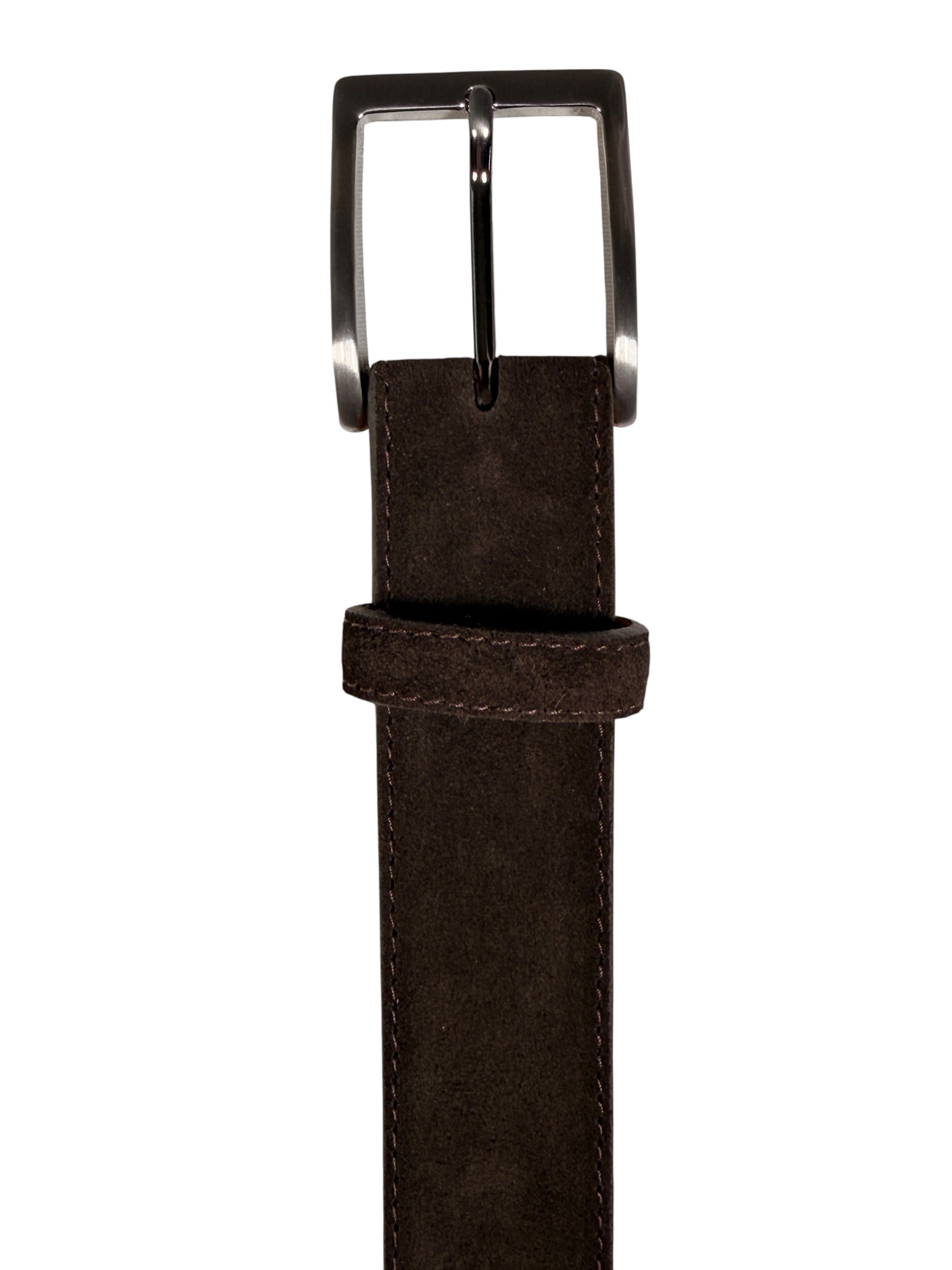 W.KLEINGBERG SUEDE BELT - DARK CHOCOLATE
