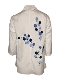 ROSSO 35 HAND PAINTED SHIRT - BLUE FLOWER BUDS