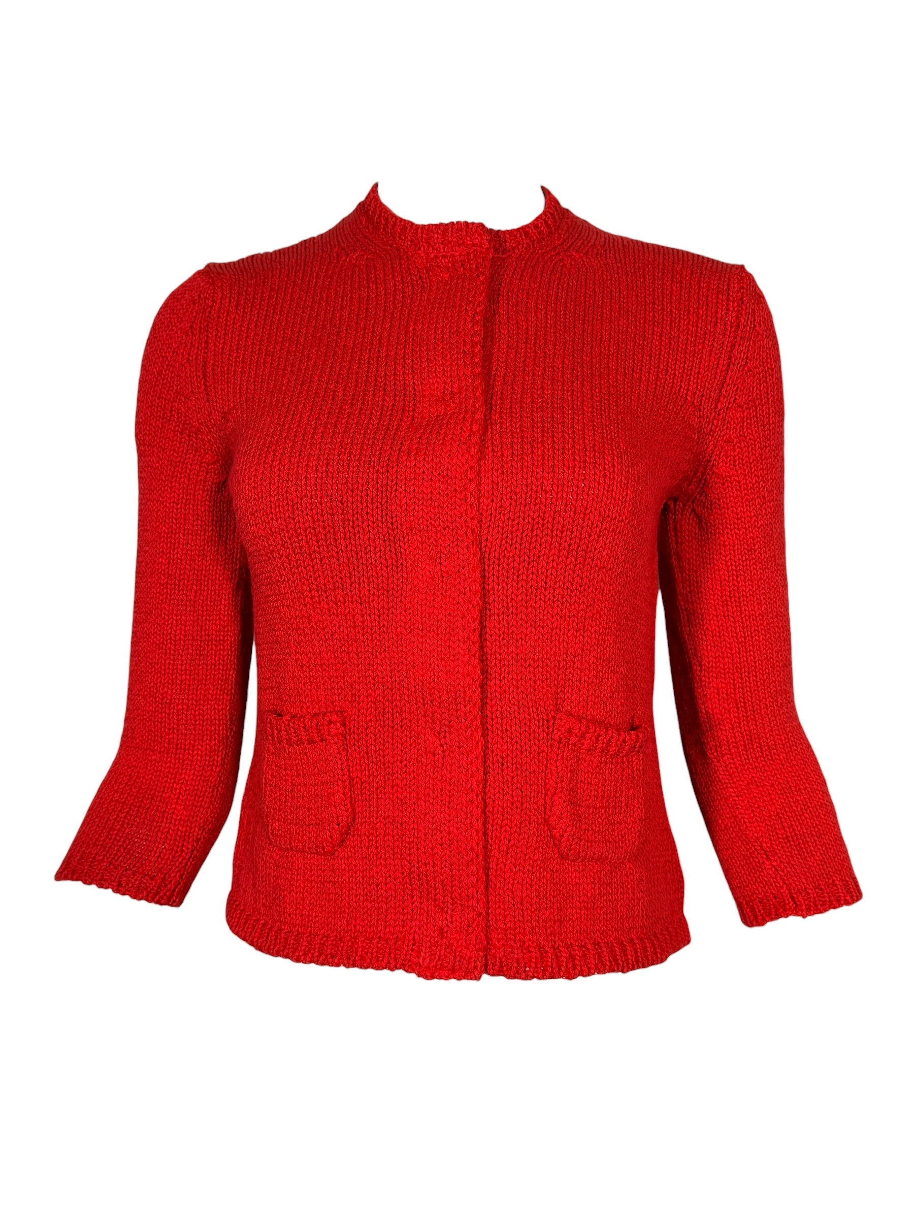 ANNECLAIRE SWEATER JACKET - RED