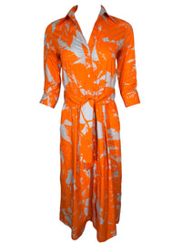 LE SARTE PETTEGOLE ABSTRACT PRINT DRESS - ORANGE