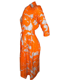 LE SARTE PETTEGOLE ABSTRACT PRINT DRESS - ORANGE