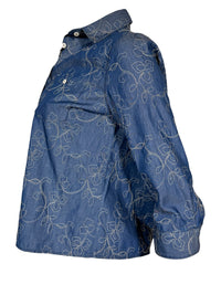 CASMICETTASNOB CHAMBRAY EMBROIDERED SHIRT - BLUE FLORAL