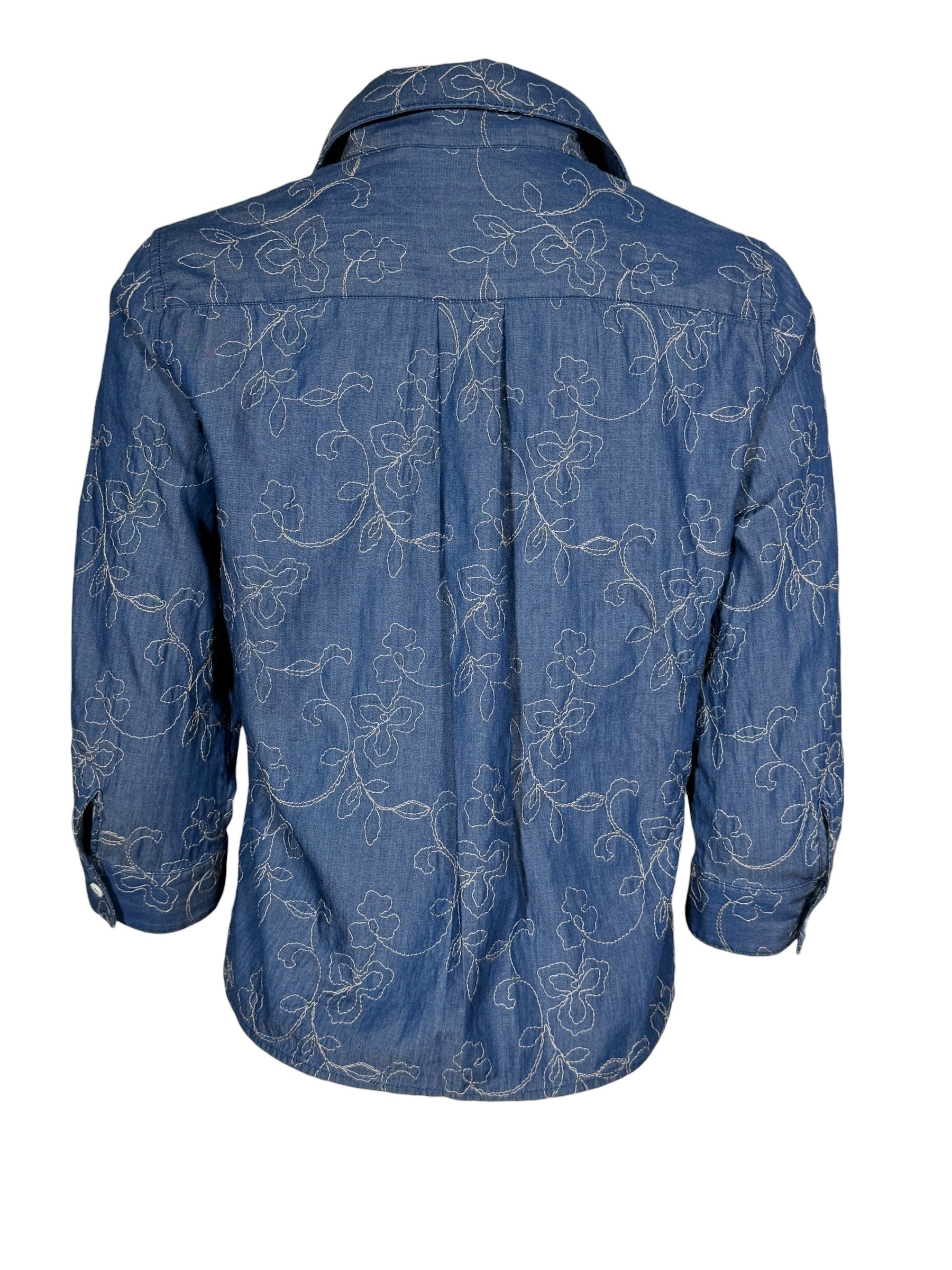 CASMICETTASNOB CHAMBRAY EMBROIDERED SHIRT - BLUE FLORAL